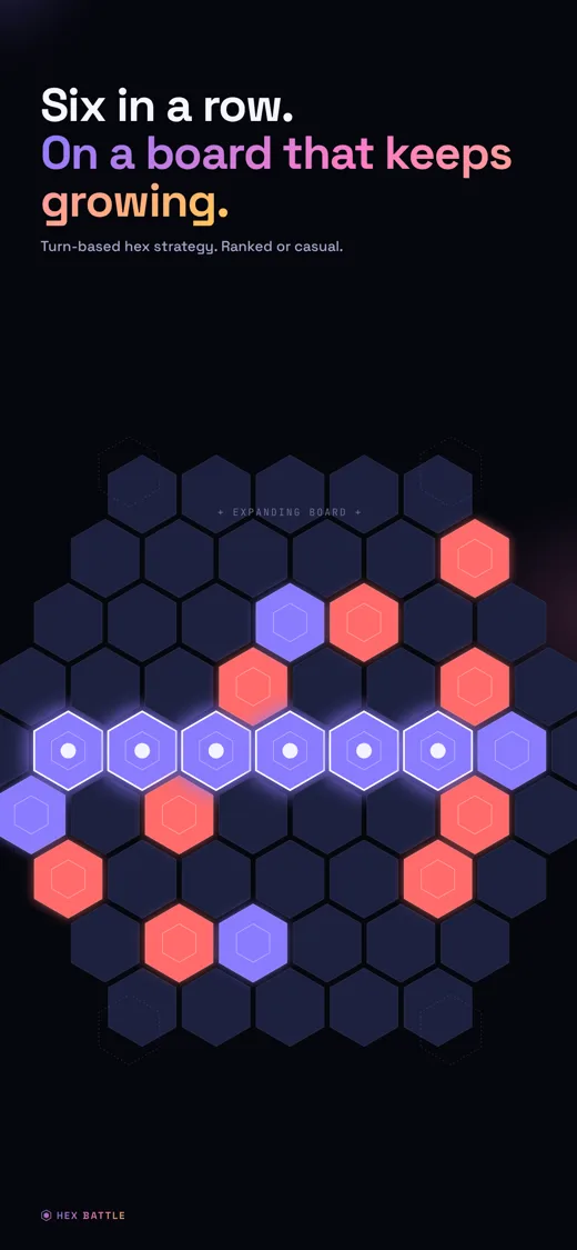 Six in a row on a board that keeps growing